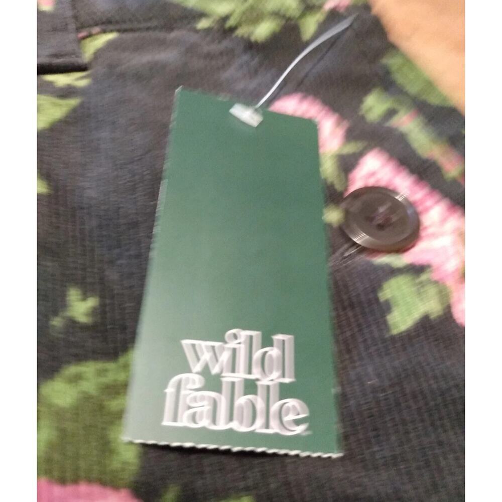 Wild Fable Womens 16W Black Floral Pink Rose Corduroy Mini Skirt 100% Cotton NEW - Picture 5 of 6